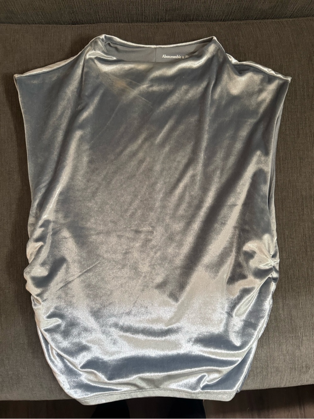 Abercrombie & Fitch Silver Velvet Sleeveless Top
